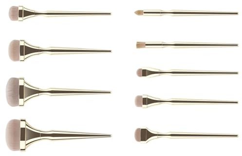 Lyxigt 9 st ansikts- makeupborstset professionella kosmetiska verktyg reseborstar för elegant skönhetsapplikation borstset