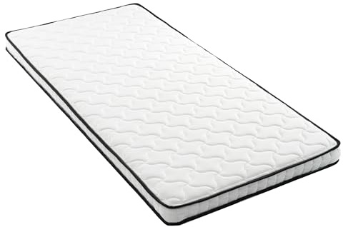 VSOGA Fjädermadrass, mått: 90 × 190 cm, tjocklek: 12 cm, hårdhetsgrad: H3, med ergonomiska moduler och avlastning av ländryggen; rullad madrass