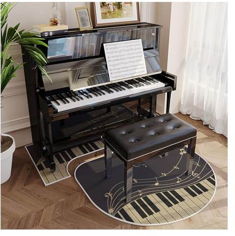 Upright Piano Rug, Soundproof Rug for Piano, Piano Carpet for Upright Pianos Sound Dampening Non-Slip Carpet Acoustic Pads Shock Absorption Drum and Piano Rug Mat E 70 * 160cm+110 * 110cm