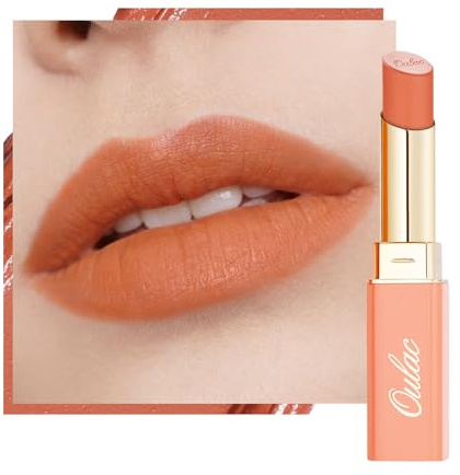Oulac Pflegender Lippenstift Orange - Matt mit Satin-Finish, Cremige Textur, Feuchtigkeitsspendend, Langanhaltend & Hochpigmentiert, Mit Shea Butter, Vegan, Tierversuchsfrei, 4g, SG18 Beach Style