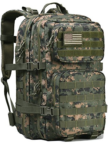 REEBOW GEAR Military Tactical Backpack Large Army 3 Day Assault Pack Molle Bag Backpacks (Woodland Camo)
