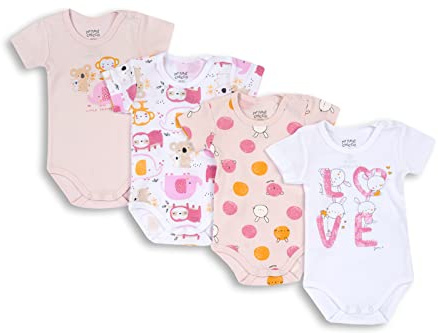 Chicco 4 Body à Manches Courtes Bébé fille à Manches Courtes en Coton NOS_1