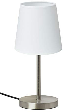 Trango 2017-09WL LED Nachttischlampe *WHITNEY* Tischleuchte mit Stoffschirm in Weiß inkl. 1x E14 LED Leuchtmittel 3000K warmweiß, Lampe, Fensterbank Leuchte, Nachttischleuchte für Schlafzimmer