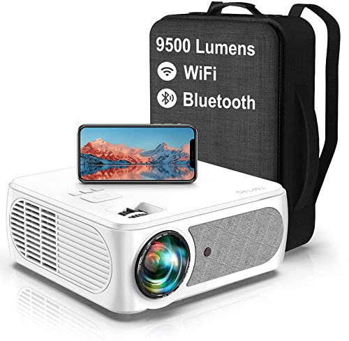 TOPTRO WiFi Projector 4K 5G Bluetooth Projector, 9500L Native 1080p Full HD, 4P/4D Keystone/Zoom ± 50°, 35 Home Outdoor Wireless Display for Smartphone, TV, PS4, PPT