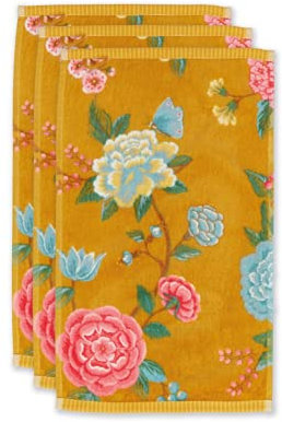 Pip Studio Good Evening - Juego de toallas para invitados (3 unidades, 30 x 50 x 3 cm), color amarillo