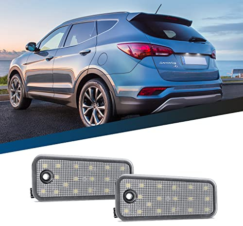 njssjd 2pcs Xenon White LED Kennzeichenbeleuchtung für 2013-2018 Hyundai Santa Fe DM Grand Santa Fe NC LED Heckleuchte OEM # 92501-2W000