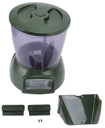 Zerodis Automatischer Fisch-Futterautomat, LCD-Display-Batterie 3,8 L Automatischer Indoor-Aquarium-Futterautomat Auto-Teich-Fischfutterspender FüR Aquarium-Aquarium