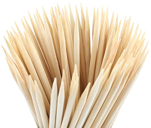 DESIOLE Spiedini in bambù naturale, 100 bastoncini da barbecue da 25 cm, per antipasti, frutta, cocktail, cavoli, fontana di cioccolato, grigliate, barbecue, cucina, artigianato, giardinaggio e feste