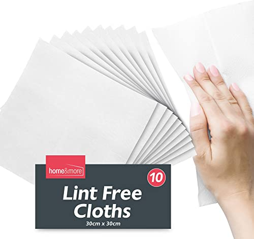 SOL 10pk Lint Free Cloths for Oiling Wood, 30x30cm Cleaning Cloths, Reusable, Soft, Durable, and Scratch-Free, Perfect for Screen Cleaning, Glass and Dust Removal, Ideal for Home, Office and Car Use