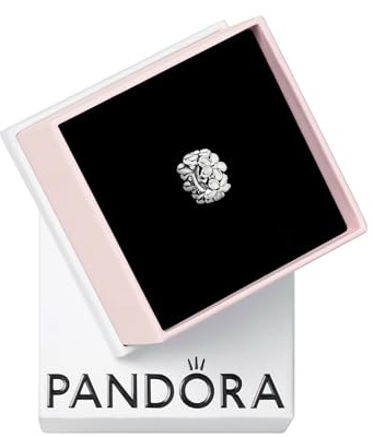 PANDORA White Daisy Flower Spacer Charm - Bracelet Charm for PANDORA Moments Bracelets - Sterling Silver & Enamel - Gift for Her - Jewelry for Women with Gift Box