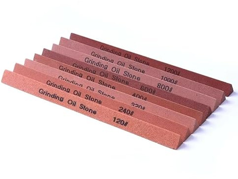 8 Stück/Set mit hoher Härte, 150 x 10 mm, weißer Korund, Ölstein, Messerschärfer, Schleifstein-Set 120/240/320/400/600/800/1000/1200#