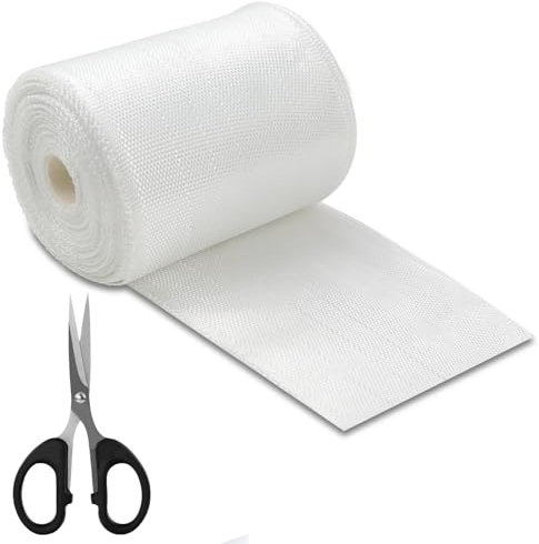 WPPQWP Rotolo Tessuto Fibra Di Vetro, 10cm*26m, Per Resina Epossidica, Non Adesivo, Utilizzato Con Resine Epossidiche, Fornitura Di Forbici
