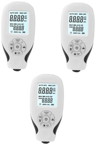 SOLUSTRE 3st Dickenmesser Digitales Dickenmessgerät Für Autos Tragbares Dickenmessgerät Tragbare Mikrometerdicke Auto Autolack Tester Digitales Messgerät Für Autolacke Weiß Elektronisch