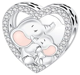 BIZK Herz Charm Anhänger 925 Sterling Silber für Armband Bead Pendant für Europäische Armbänder und Halsketten