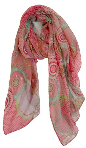 Van Der Rich ® - Tücher Schal Dessin Blumen Größe: 180cm*80cm - Damen (14-Rosa, TU)