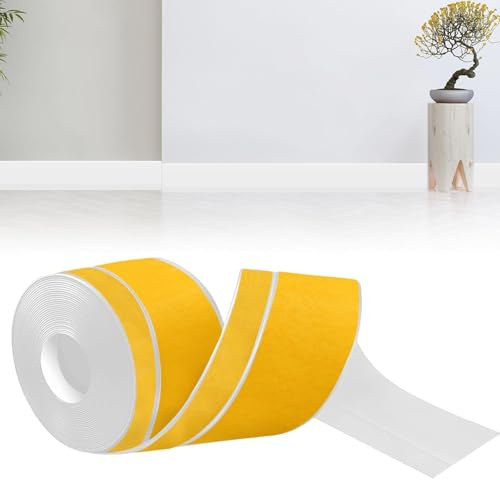 bechoanigel Plinthe Souple Autoadhésive, 80mm x 20mm x 12m Plinthe Adhesive PVC Imperméable, Résistant à L'huile, à L'épreuve de la Moisissure pour la Cuisine et la Salle de Bain (Blanc)