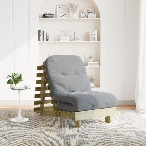 Xichuzi Futon Schlafsofa mit Matratze 70x206x11 Kiefernholz Imprägniert, Loungesofa, Sofas & Couches, Relaxsofa, Couch für Wohnzimmer - 846755