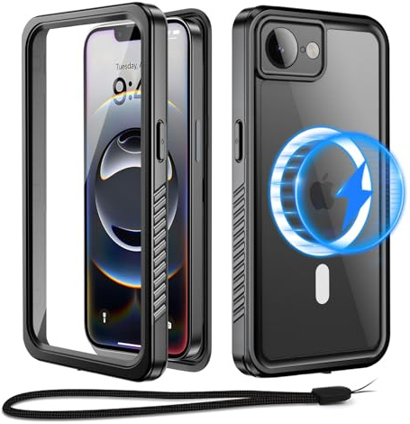 Beeasy für iPhone 17e / 16e Hülle Wasserdicht mit MagSafe 6,1, Schwarz | 360 Grad Schutzhülle, Outdoor Stoßfest Panzerhülle Case, Wasserfest Staubdicht Handyhülle mit Displayschutz & Kameraschutz