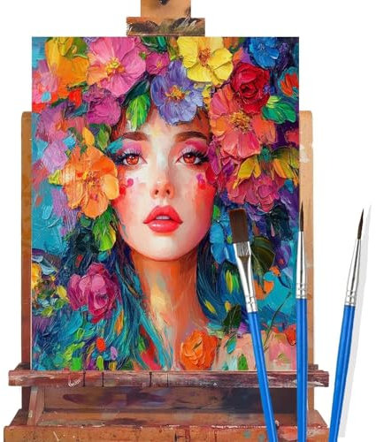 Malen Nach Zahlen Erwachsene Blume,Fee Malen Nach Zahlen DIY set Handgemalt Ölgemälde,Mit Pinseln und Acrylfarbe,Bastelset Erwachsene Frauen für Geschenke und Home Wand Dekor (Rahmenlos,60x90cm) D53