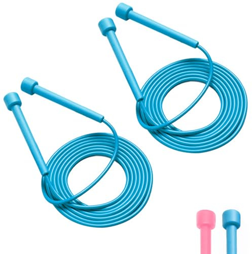 2Pcs Skipping Rope for Adults for Home Exercise and Body Fitness for Men, Women | Speed Jumping Ropes with Non-Slip Handle | Adjustable Skipping Rope for Fitness, Fat Burning, Boxing