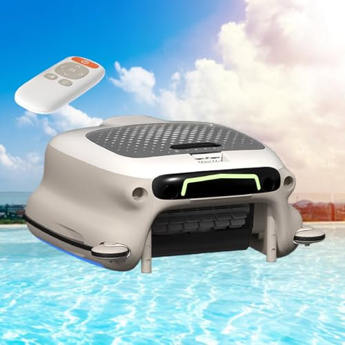 TBANVOO Limpiador Robótico de Skimmer para Piscinas, Skimmer Inalámbrico para Piscinas Robot de Limpieza Automática con Gran Capacidad 10L, Skimmer con Espuma Anti-Atascos