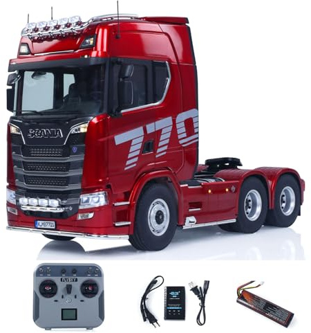 wheelfun 1/14 RC Zugmaschine Kabolite 770S mit 6x6 Antrieb | RTR Lastwagen-Modell mit 2-Gang Getriebe, Differentialsperre, Funksteuerung und Akku
