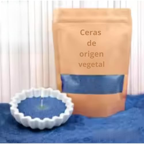 CANDLEVAL Cera Arena per Fabbricazione di Candele con Stoppini – Kit per Fare Candele DIY – 10 Colori di Granuli di Cera per Candele con 5 Stoppini – Perle Vegetali per (Blu, 100 g)