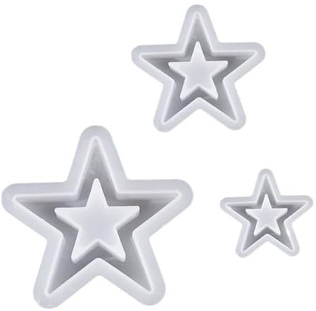 WUSJCOF 3er Set Silikonformen Gießformen Sterne Weihnachten Gipsformen zum Gießen Kerzenform Silikon Form für DIY Deko Handwerk mit Gips