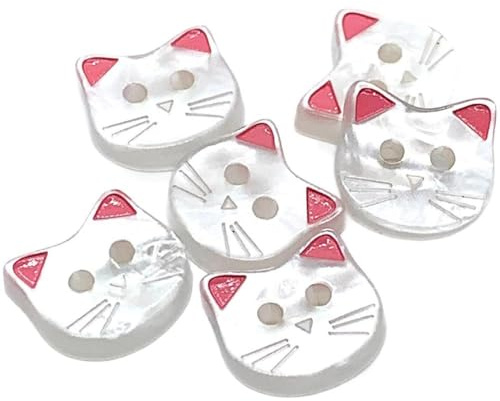 HiyyFloy 50 Pcs Cat Resin Buttons for Baby Kids Cardigans Knitting, Resin Cute Crafting Buttons for Art Craft Child Clothing Sewing Diy Decoration