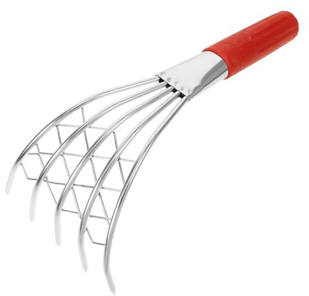 UPKOCH Rastrello Per Vongole in Acciaio Inox 30 Cm Artigli Appuntiti, Strumento Portatile Per Scavo e Raccolta Frutti Di Mare Da Spiaggia, Utensile Manuale Per Ragazzo Ragazza Per Attività All’aperto