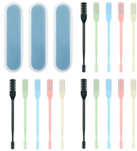 Elegaperma 15 piezas de cortapelos de nariz manual, manual de pelo nasal, recortador de vello nasal portátil giratorio 360° para mujeres, recortador de vello nasal de doble cara para hombres, sin