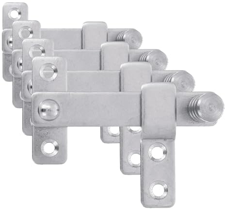Amig - Aldabilla para Contraventana - 80 x 46 mm - Gancho para Puertas, Ventanas y Contraventanas - Cerradura de Interior y Exterior - Acero Inoxidable 18/8 Plateado Brillante (Paquete de 4)