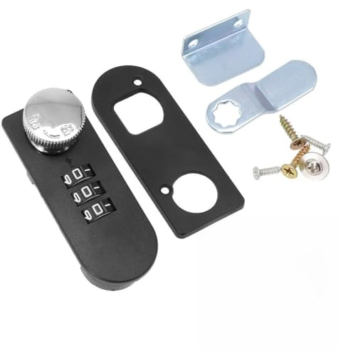 CashMuch Serratura a combinazione a 3 cifre per armadio, cassetto, armadio e scatola di immagazzinaggio, nero Ic e lega Suy serratura per mobili in legno, installazione Sy