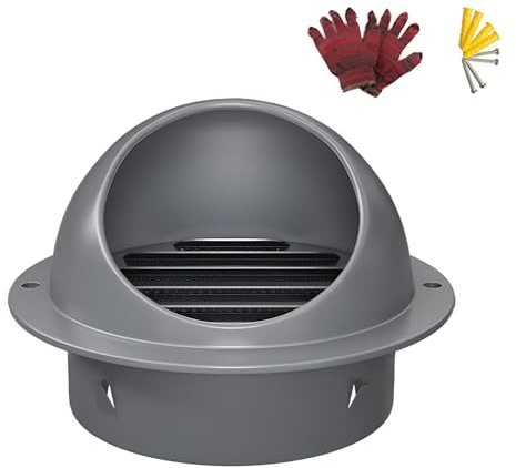 2.8 4 6 8 Stainless Steel Round Vent Cover with Screen Mesh Exterior Wall Air Outlet Weatherproof, External Extractor Dryer Hood(Gray,70 MM/2.8 in)