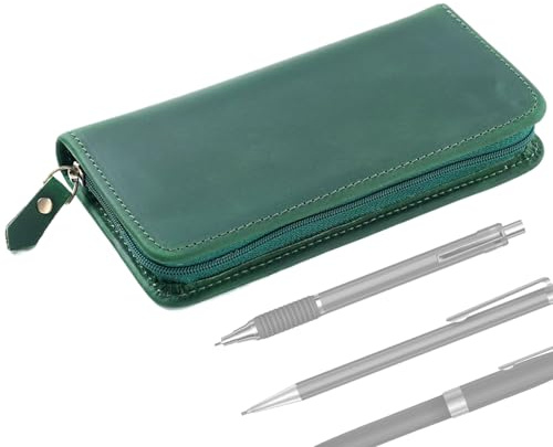 Leder Füllhalter Etui Vintage Organisertasche mit 3 Fächern | Federhalter Etui Für Schule Studium Zeichnen Tagebuchschreiben Skizzieren Reisen Zuhause