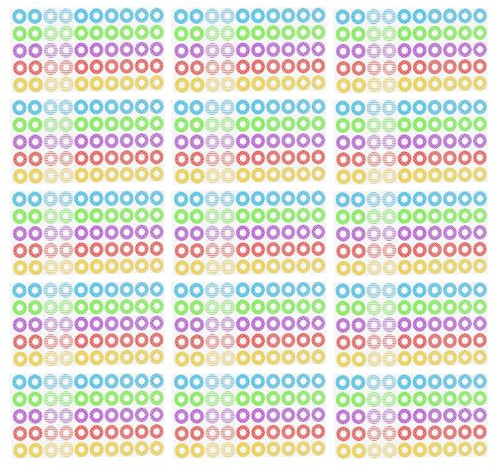 SUPVOX Pegatinas de Refuerzo para Agujeros de Papel Perforado, 750 Unidades, Adhesivas y Coloridas, Tamaño Estándar para Hojas Sueltas, Ideales para Cuadernos, Carpetas y Material