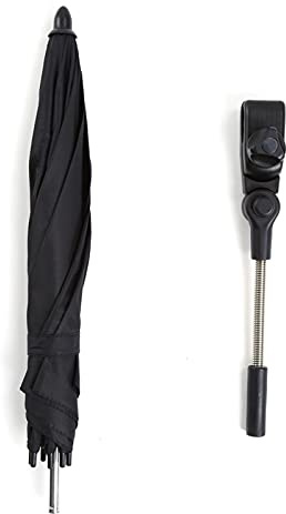 Zhangpu Cochecitos De Bebé Paraguas Negro, Cochecito De Bebé Silla De Ruedas Cochecito Rayos UV Sol Lluvia Sombrilla Paraguas Clamp/Holder