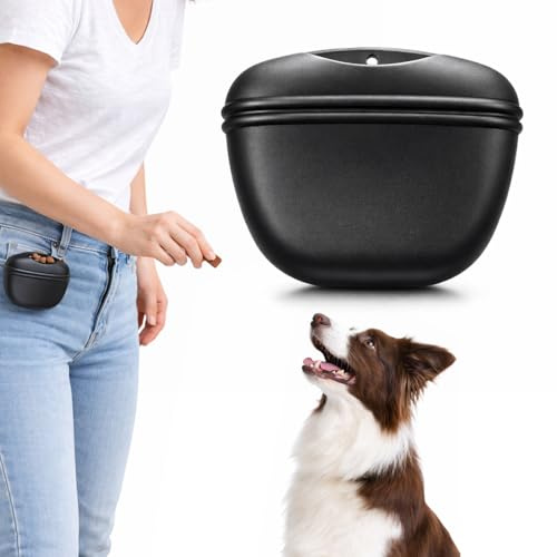 ZZHBOO 1 Bustina per Snack, Cintura in Silicone, Borraccia Portasnack per Addestramento Cani, per Uso Esterno, Colore Nero, 10.3 * 13.16cm