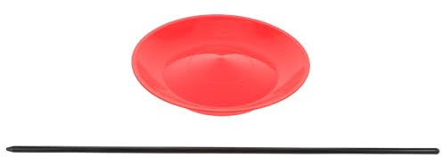 GARIOUANS Set 1 Piatto da Giocoleria in Plastica Rosso con Bastone Professionale Bilanciato, Giocattolo da Giocoliere Portatile per Spettacoli di Strada e Attività Ricreative