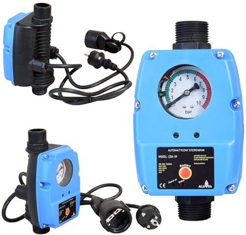 Pressostat CSK 59 – Interrupteur de pression automatique – Marche/arrêt réglable – Commande électronique – Pompe à eau & puits – Protection manque d’eau – Clapet anti-retour – Avec/sans réservoir