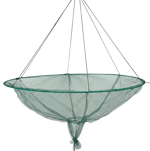 Redes de Pesca Red de aro Plegable Pesca Red de pececillo de Malla de Nailon portátil para Exteriores, 59 desplegado/13, 4 Plegado.