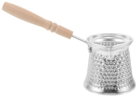 SHINEOFI Cafetera Turca de Cobre de 350ml con Mango de Madera para Café Tradicional en Casa, Diseño Elegante y Fácil Limpieza