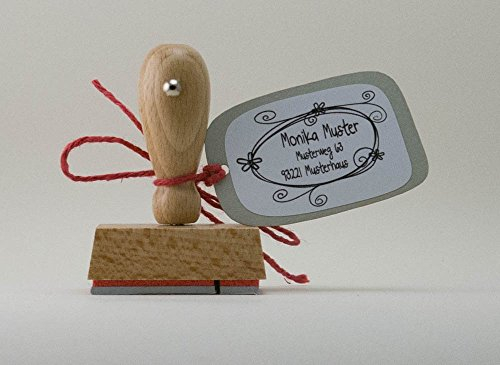 Webermann personalisierbarer Holz Stempel mit Namen & Adresse - 35 x 50 x 80mm Adressstempel individualisierbar - Stempel für Grußkarten, Hochzeit, Firmung, Taufe