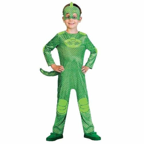 Amscan 9902955 – Barndräkt Pyjamashjältarna Gecko, jumpsuit och mask, pyjamashjältar