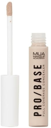 MUA Pro/Base Full Coverage Concealer, Shade #102 (Pack of 1) | Lightweight, Buildable Coverage, Long-Lasting, Vegan & Cruelty Free, Perfect for Dark Circles & Blemishes