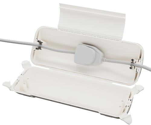RESTMO Outdoor Electrical Box IP44 Waterproof, Weatherproof Box, White | 29 × 11 × 7.5cm, Weatherproof Extension Lead Cover, Safety Seal Enclosure for Holiday Lights, LED Strips, Power Tools