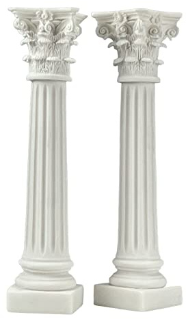 Set of 2 Greek Corinthian Order Column Pillar Pedestal Statue Sculpture Decor