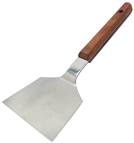 TIKUSAN Okonomiyaki Spatula Turner BBQ Stainless Spatula Wooden Handle Made in Japan (3.0x7.5)