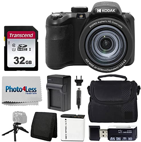 Kodak PIXPRO AZ425 Digital Camera Bundle with 32GB Memory Card, Camera Case (Black), Battery, Charger, USB Card Reader, Table Tripod, Accessories (Black)