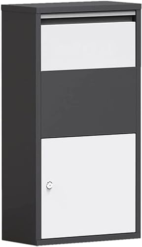 Outdoor-Kurier-Paketkasten, großer Metallbriefkasten mit Schloss, Dropbox, bodenstehend, Schwarze Briefkastenpfosten for Familienvilla, Heimdekoration (Color : 2 Pack)